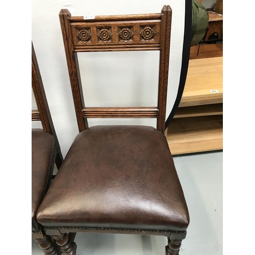 273 - 4 OAK STRETCHERED DINING CHAIRS