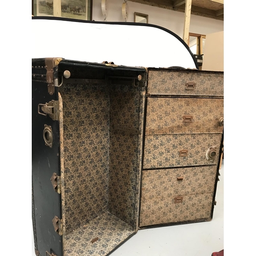 279 - VINTAGE FITTED TRAVELLERS TRUNK - 23