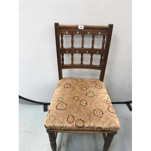 286 - GEORGIAN DINING CHAIR A/F AND EDWARDIAN DINING CHAIR