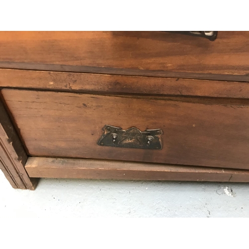 296 - EDWARDIAN SATINWOOD CHEST 3 DRAWERS A/F (Loose Top)