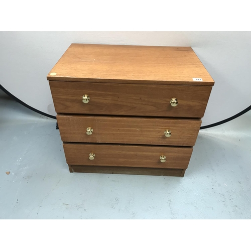 297 - 3 DRAWER BEDROOM CHEST & BEDSIDE CABINET