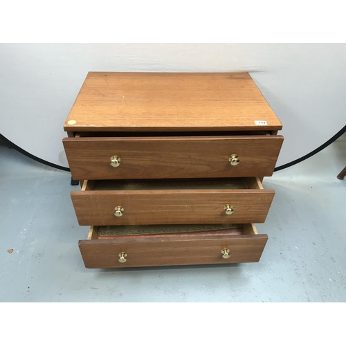 297 - 3 DRAWER BEDROOM CHEST & BEDSIDE CABINET