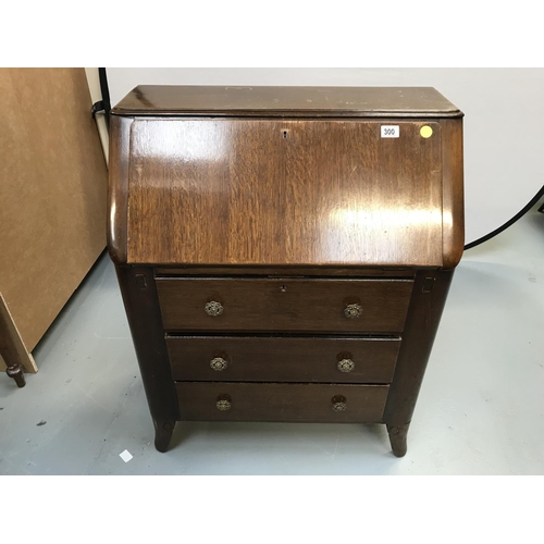 300 - OAK 3 DRAWER BUREAU - 17