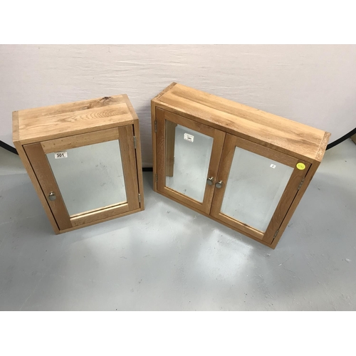 301 - 2 BATHROOM CABINETS WITH MIRROR DOORS