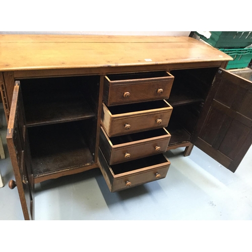 376 - ERCOL SIDEBOARD WITH 2 DOORS AND 4 DRAWERS - 19