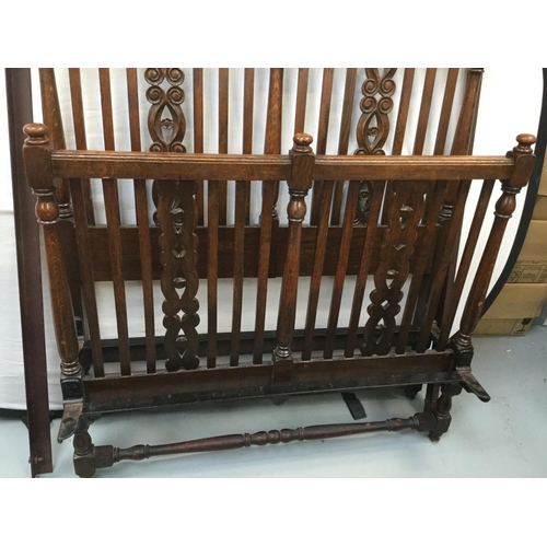 383 - OAK DECORATIVE SINGLE BED - 42 