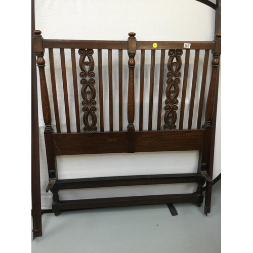 383 - OAK DECORATIVE SINGLE BED - 42 