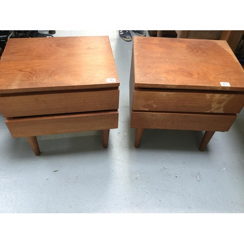 397 - PAIR OF VINTAGE BEDSIDE CHESTS, SMALL VICTORIAN TABLE AND VINTAGE CABINET