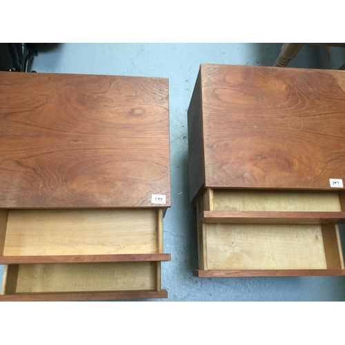 397 - PAIR OF VINTAGE BEDSIDE CHESTS, SMALL VICTORIAN TABLE AND VINTAGE CABINET