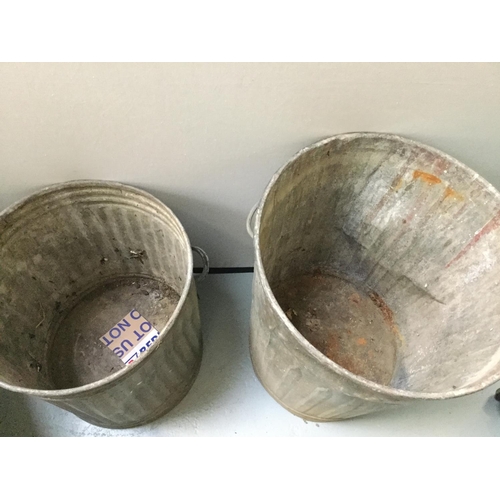 409 - 2 VINTAGE GALVANISED DUSTBINS