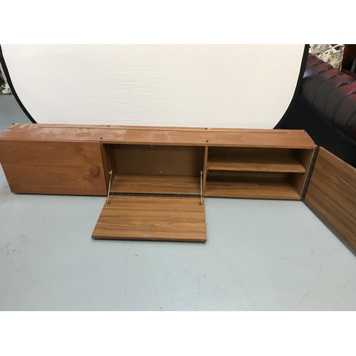 307 - VINTAGE TEAK 3 DOOR WALL CABINET - 72