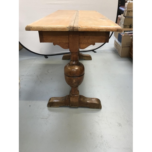 308 - OAK BULBUS LEG REFECTORY TABLE A/F