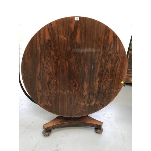 316 - WILLIAM IV ROSEWOOD TIP TOP PEDESTAL TABLE