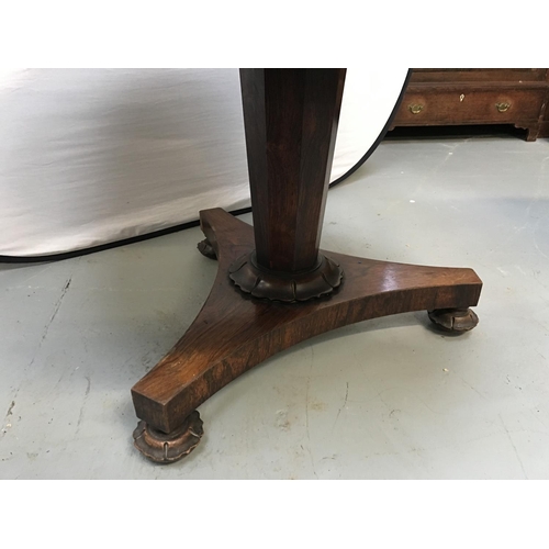 316 - WILLIAM IV ROSEWOOD TIP TOP PEDESTAL TABLE