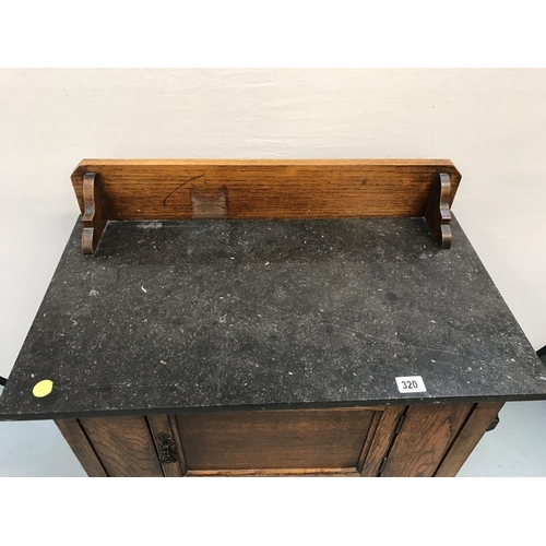 320 - OAK WASH STAND WITH MARBLE TOP