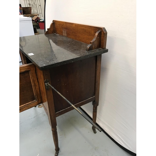 320 - OAK WASH STAND WITH MARBLE TOP