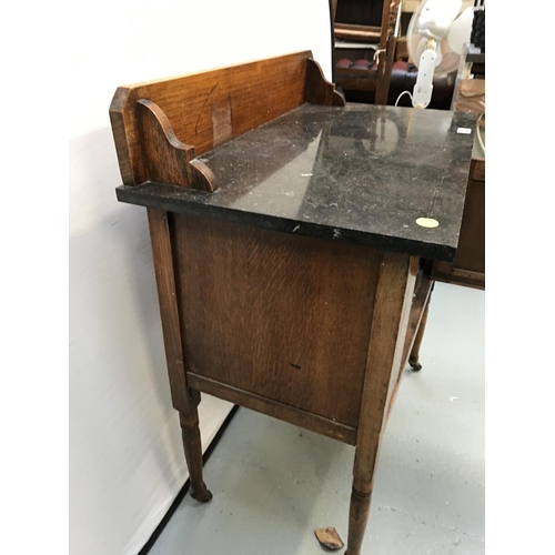 320 - OAK WASH STAND WITH MARBLE TOP