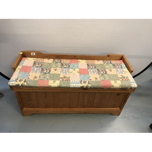 325 - MODERN PINE BLANKET BOX WITH FITTED CUSHION