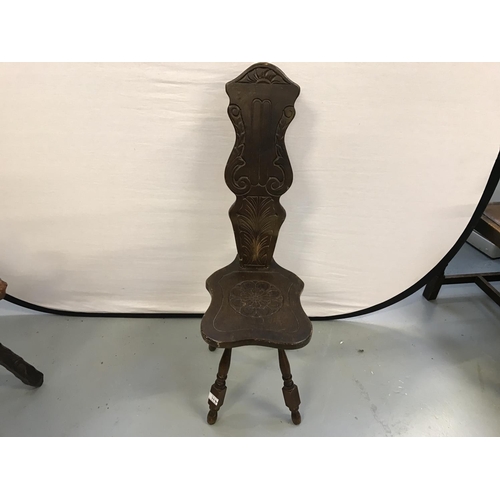 327 - 2 CARVED SEWING CHAIRS