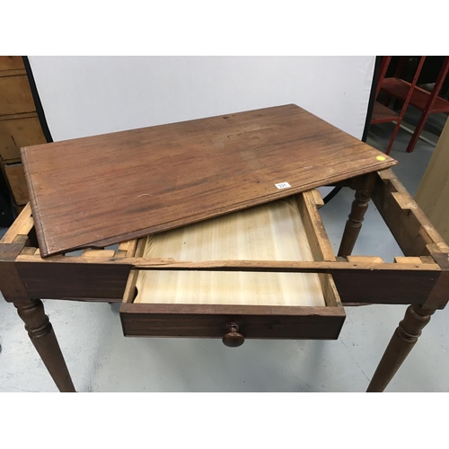 331 - VICTORIAN MAHOGANY WRITING TABLE WITH DRAWER A/F (Loose Top)