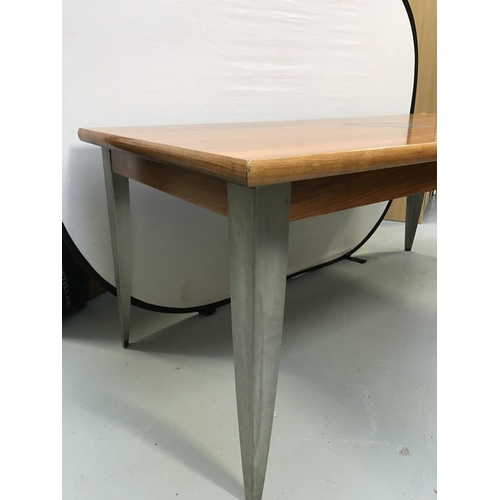 335 - MODERN DINING TABLE WITH METAL LEGS AND INSERT TO TOP - 71