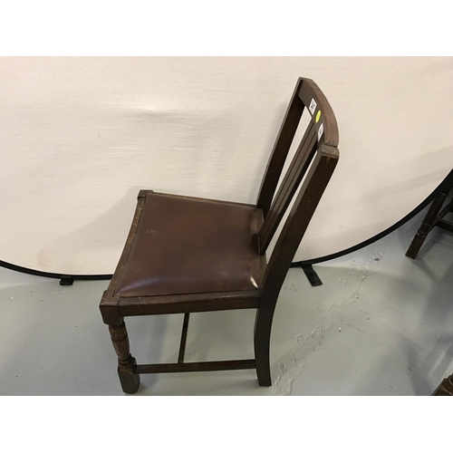 347 - 4 VINTAGE OAK DINING CHAIRS