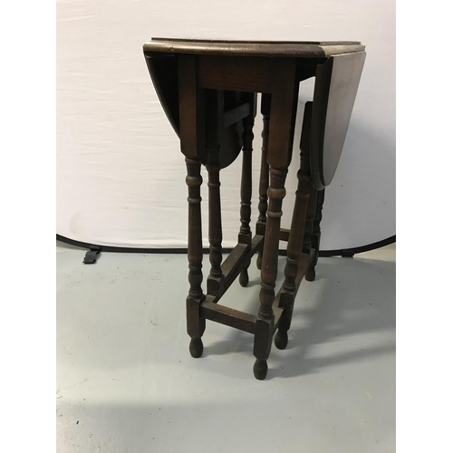 350 - SMALL OAK DROP LEAF TABLE A/F - Damage to one Leaf  - Height 29