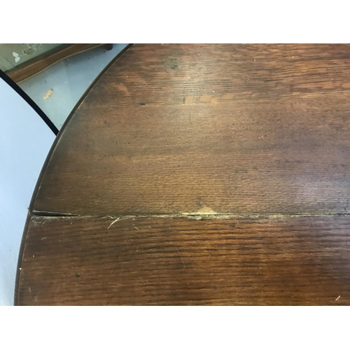 350 - SMALL OAK DROP LEAF TABLE A/F - Damage to one Leaf  - Height 29