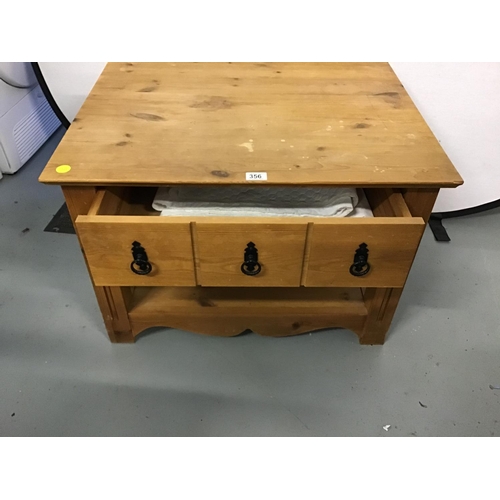 356 - MODERN PINE COFFEE TABLE WITH DRAWER A/F 24