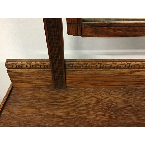 358 - VINTAGE OAK DRESSING TABLE WITH 2 DRAWERS