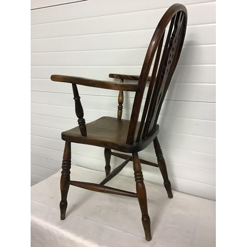 361 - OAK WHEELBACK ARMCHAIR