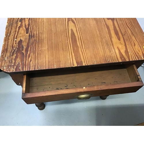 363 - VICTORIAN PITCH PINE KITCHEN TABLE A/F