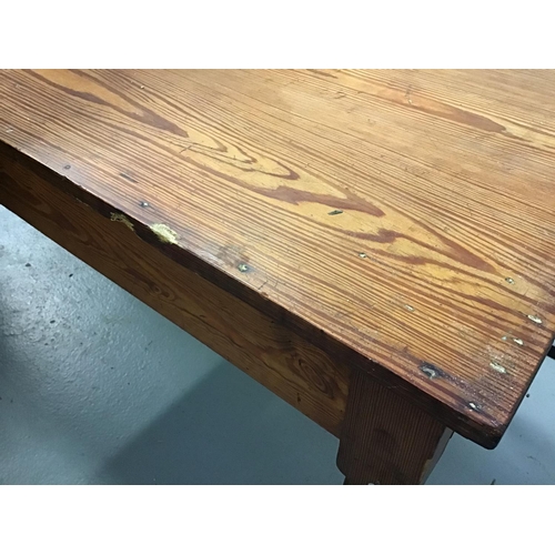 363 - VICTORIAN PITCH PINE KITCHEN TABLE A/F