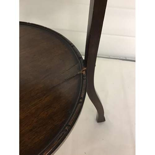 364 - EDWARDIAN MAHOGANY 3 TIER CAKESTAND A/F