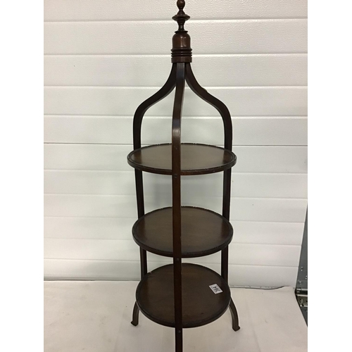 364 - EDWARDIAN MAHOGANY 3 TIER CAKESTAND A/F