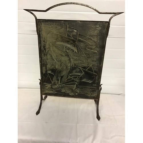 365 - ARTS & CRAFTS COPPER FIRE SCREEN