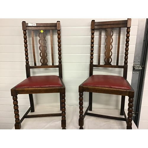 369 - PAIR OF OAK DINING CHAIRS & 2 ODD CHAIRS