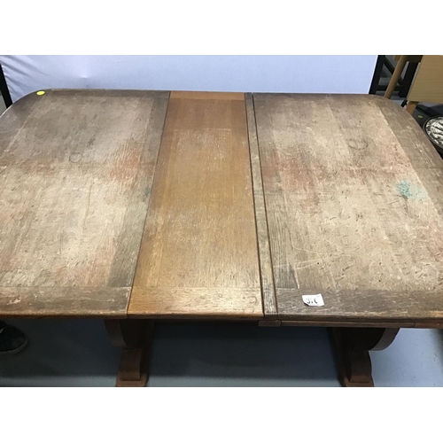 370 - VINTAGE OAK DRAWER LEAF DINING TABLE A/F