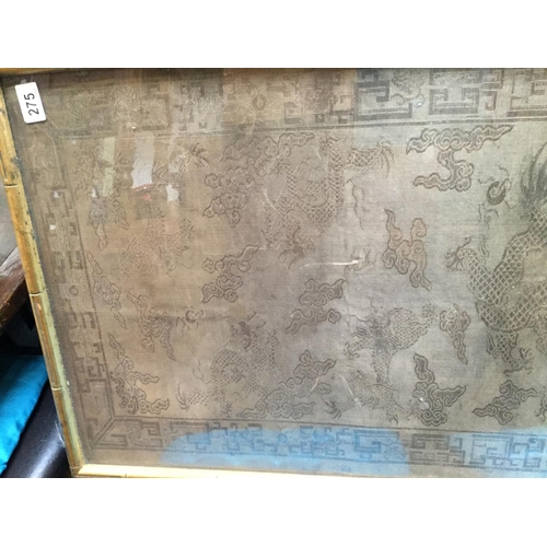 275 - GILT FRAMED EARLY CHINESE SILK