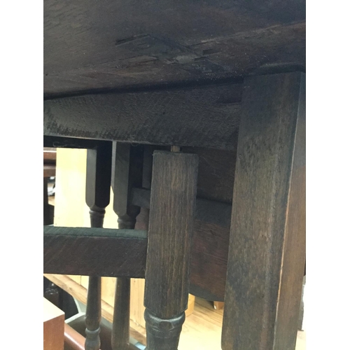 350 - SMALL OAK DROP LEAF TABLE A/F - Damage to one Leaf  - Height 29