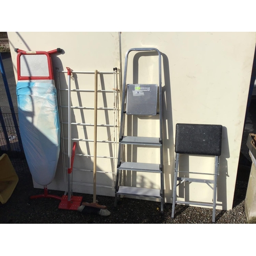 10 - 2 METAL STEPS IRONING BOARD ETC