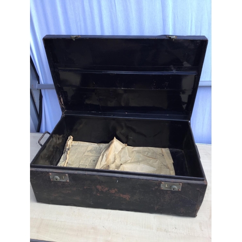 59 - METAL CHEST WITH BRASS FITTINGS
L 28