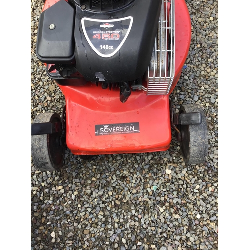 77 - SOVERIGN PETROL LAWN MOWER WITH BRIGGS AND STRATTON ENGINE W/O