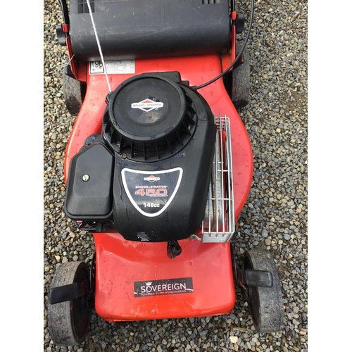 77 - SOVERIGN PETROL LAWN MOWER WITH BRIGGS AND STRATTON ENGINE W/O