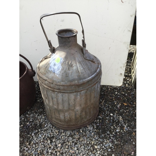 97 - VICTORIAN CAST IRON HANGING POT AND CHURN