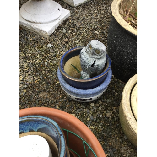 108 - LARGE QTY OF GLAZED GARDEN PLANTERS ETC