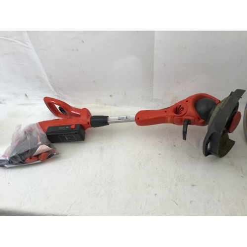 131 - FLYMO RECHARABLE STRIMMER W/O AND HOSE ON REEL