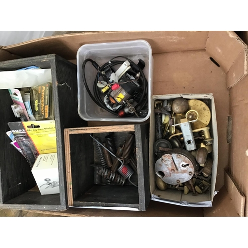 141 - 5 BOXES OF HARDWARE TO INC TOOLS, ELECTRICAL LEADS ETC