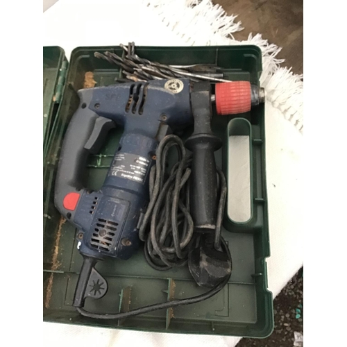 155 - ELECTRIC SDS DRILL AND BLACK AND DECKER ATTATCHMENTS