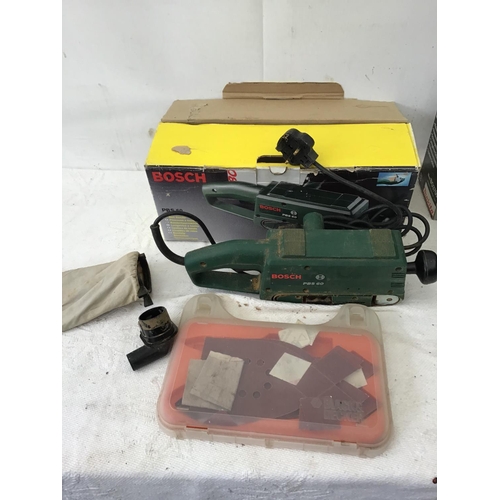 166 - BOSCH ELECTRIC PLANER IN BOX AND A MAKITA SANDER IN BOX W/O